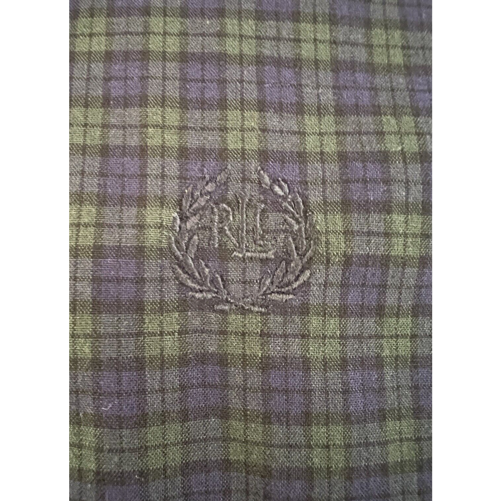 Lauren Ralph Lauren Slim Fit Dress Shirt Blue Green Plaid Non Iron Men’s 15 32/3 - Picture 5 of 8